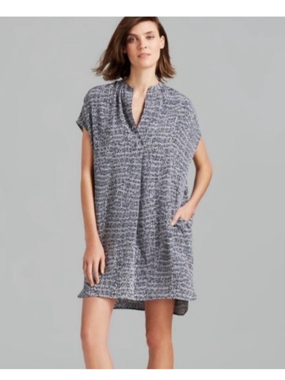 Vince Silk Tunic Shift Dress